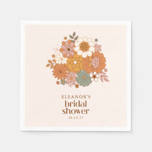 Mooie Boho Retro Bloemige Bruiloftsshower Aangepas Servet