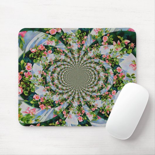 Mooie boho roze, rode rozen, waterverf florale muismat (Met muis)