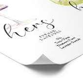 Mooie Boho Signature Drink Wedding Bar Poster (Hoek)