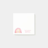 Mooie Boho-waterverfregenboog in roze gepersonalis Post-it® Notes (Voorkant)