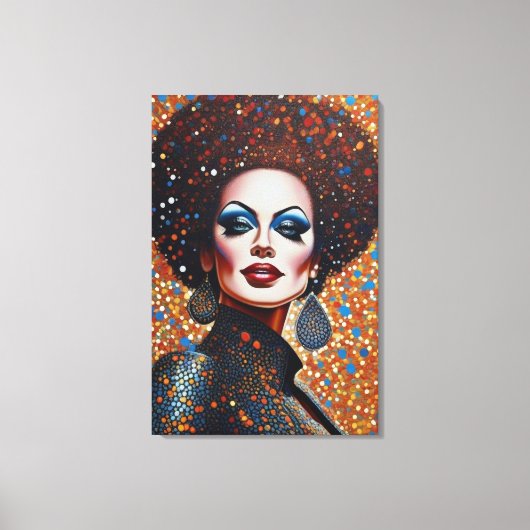Mooie Bombshell Drag Queen Portret Canvas Afdruk (Voorkant)