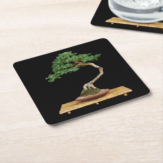 Mooie Bonsai Tree Onderzetter Set (Schuin)