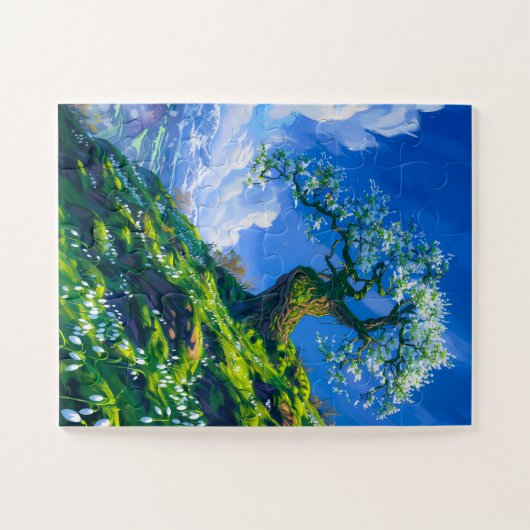 Mooie Bonsai Tree op Spring Hill Legpuzzel (Horizontaal)