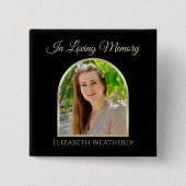 Mooie boogfoto op Black Funeral Button (Voorkant)