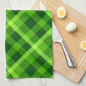 Mooie boom groene geruite keukenhanddoek (Quarter Fold)