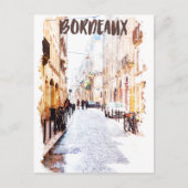 Mooie Bordeaux Frankrijk Waterverf Reizen Briefkaart (Voorkant)