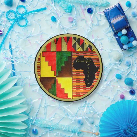 Mooie Borden voor Afrikaanse kleuren Papieren Bordje (Feest)