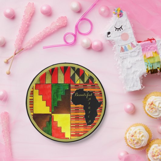 Mooie Borden voor Afrikaanse kleuren Papieren Bordje (Feest)
