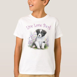 Mooie Border Collie Hond Bloemen T-shirt
