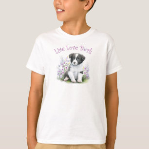 Mooie Border Collie Hond Bloemen T-shirt