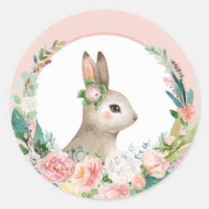Mooie bos bosdieren - Little Bunny Ronde Sticker