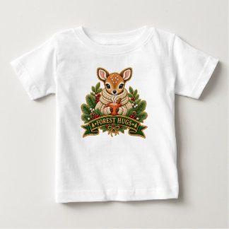 Mooie bos knuffelt babyhertje peuter witte T-shirt