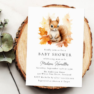 Mooie Bosachtige Eekhoorn Herfst Baby Shower Kaart