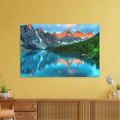 Mooie bosberg met blauw oerhemel canvas afdruk (Insitu (Woonkamer))