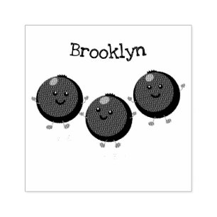 Mooie bosbessen paarse illustratie van de cartoon 	rubberstempel