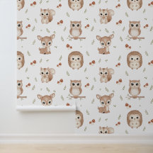 Mooie Bosdieren Behang voor de Kinderkamer
