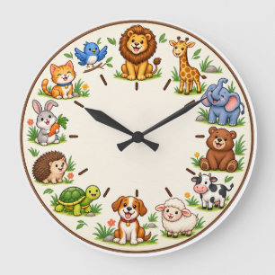 Mooie bosdieren kinderkamer klok