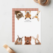 Mooie bosdieren voor kinderen notitiekaartje (Voorkant / Achterkant in situ)