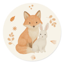 Mooie bosdiersticker – Vos & Konijn Baby S