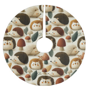 Mooie bosegel en paddestoelpatroon kerstboom rok
