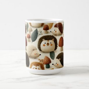 Mooie bosegel en paddestoelpatroon koffiemok