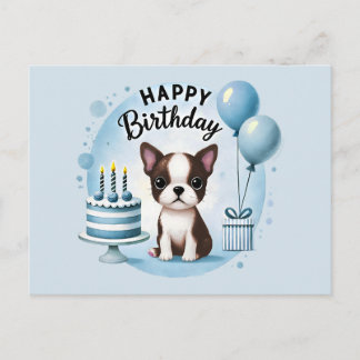 Mooie Boston Terrier-verjaardagskaart  Briefkaart
