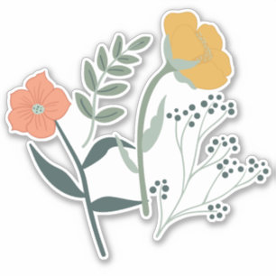 Mooie botanische bloemmotief sticker