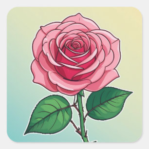 Mooie botanische Design, bloemen en Planten Vierkante Sticker