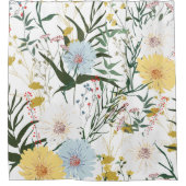 Mooie botanische l Wit Douchegordijn (Voorkant)