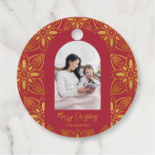 Mooie Botanische Lijsten Arch-kerstfoto Bedankjes Labels (Achterkant)