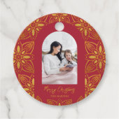 Mooie Botanische Lijsten Arch-kerstfoto Bedankjes Labels (Voorkant)