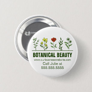 Mooie Botanische Spa Salon Bloemenzaak Ronde Button 5,7 Cm