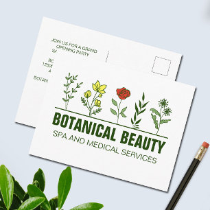 Mooie botanische spa-salon groen bloemmotief briefkaart