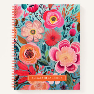 Mooie botanische stijlvolle bloemendot journaal notitieboek