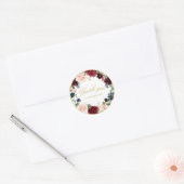 Mooie Bourgondische bloemen dank u sticker (Envelop)