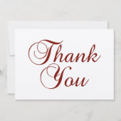 Mooie Bourgondische kalligrafie Script Ecru Bedankkaart (Voorkant)