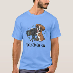 Mooie Boxer Hond Fotografie Grafisch Donkere Kleur T-shirt
