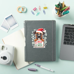 Mooie Boxer hond Honden Kerst Leuk Mijn best gedaa Sticker