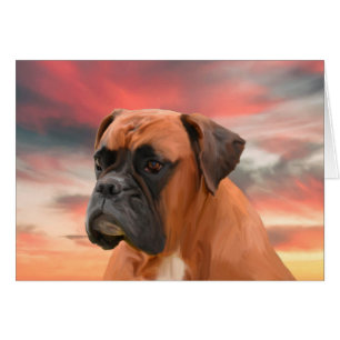 Mooie Boxer Hond Water Kleur Olie Schilderij Kunst