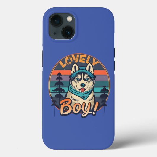 Mooie Boy Cool Retro Husky Puppy Case-Mate iPhone Case (Achterkant)