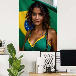 Mooie Braziliaanse vrouw Poster