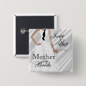 Mooie Bridal-gans op witte vlek Vierkante Button 5,1 Cm (Voorkant /achterkant)