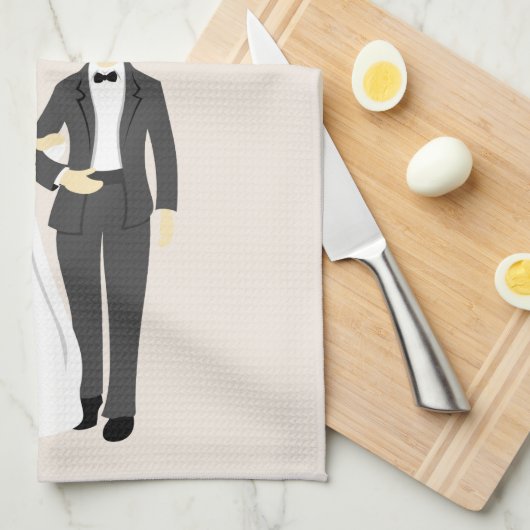 Mooie bride en bruidebruiloft theedoek (Quarter Fold)