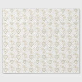Mooie bride en bruidegom Gold Heart-Wedding Cadeaupapier (Vlak)