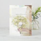 Mooie bride met het blote Bouquet bruiloft Kaart (Staand voorkant)