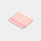 Mooie bride roze en witte post-it® notes (Schuin)