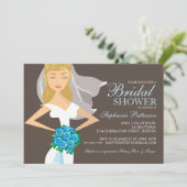 Mooie bride w Bouquet Bridal Shower Kaart (Staand voorkant)