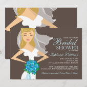 Mooie bride w Bouquet Bridal Shower Kaart (Voorkant / Achterkant)
