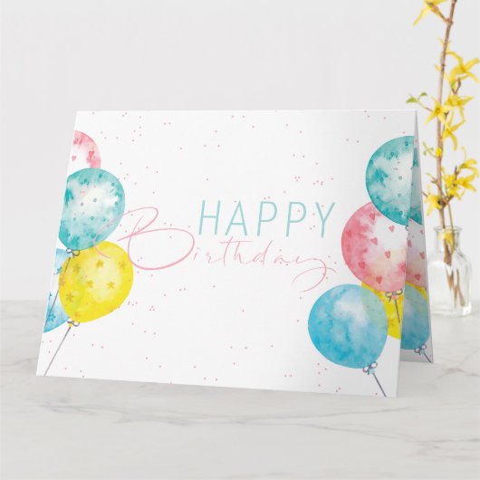 Mooie Bright waterverf Happy Birthday ontwerp Kaart (Gele Bloem)