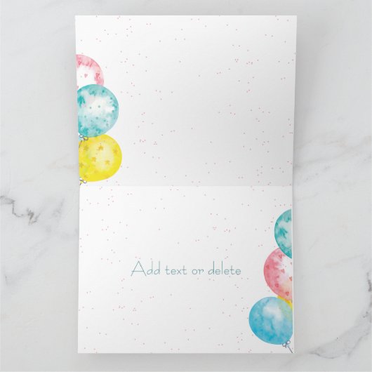 Mooie Bright waterverf Happy Birthday ontwerp Kaart (Binnen)